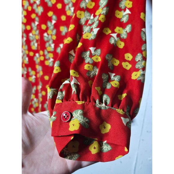 Cabi Womens Floral Belfry Long Sleeve Blouse Size Small Boho Spring Light 3947 - Picture 3 of 10